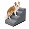 Escalier pour chien et chat en mousse haute densite et housse lavable 72x40x50cm gris - voonot.com
