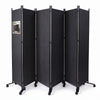 Paravent interieur separateur avec roue 6 panneaux autoportant pliable 340 x 30 x 171 cm Anthracite - voonot.com