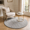 Tapis de salon poils ras doux antiderapant ф120cm uni gris - voonot.com