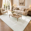 Tapis de salon poils ras doux antiderapant 200x300cm uni crème - voonot.com
