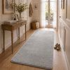 Tapis de salon poils ras doux antiderapant 80x200cm uni gris - voonot.com