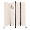Paravent interieur separateur 4 panneaux autoportant pliable 228 x 30 x 164 cm Beige - voonot.com