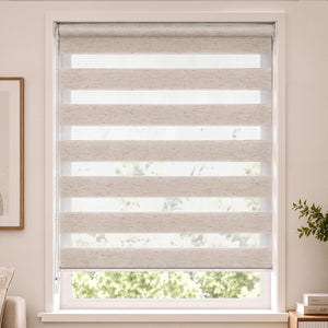 Store enrouleur jour nuit double 100x150cm Lin - voonot.com
