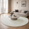 Tapis de salon poils ras doux antiderapant ф200cm uni crème - voonot.com