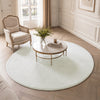 Tapis de salon poils ras doux antiderapant ф160cm uni crème - voonot.com