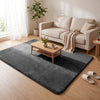Tapis de salon poils ras doux antiderapant 140x200cm uni anthracite - voonot.com