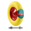 Roue increvable 4.80/4.00-8 en PU pour brouette diable alesage 20mm 392x92 mm Jaune - voonot.com