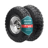 Lot de 2 Roue gonflable robuste 3.50-4 pour chariot brouette alesage 16mm 260x85mm metal - voonot.com