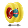 Lot de 2 Roue increvable 4.80/4.00-8 en PU pour brouette diable alesage 20mm 392x92 mm Jaune - voonot.com