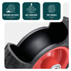 Lot de 4 Roue gonflable robuste 3.50-4 pour chariot brouette alesage 16mm 260x85mm metal Noir/Rouge - voonot.com
