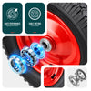 Lot de 4 Roue gonflable robuste 4.80/4.00-8 pour chariot brouette alesage 20mm 400x85mm Rouge - voonot.com