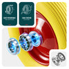 Lot de 4 Roue increvable 4.80/4.00-8 en PU pour brouette diable alesage 20mm 392x92 mm Jaune - voonot.com