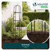 Lot de 4 Tuteur de jardin obelisque 194 cm en metal Noir - voonot.com
