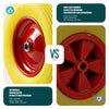 Lot de 4 Roue increvable 4.80/4.00-8 en PU pour brouette diable alesage 20mm 392x92 mm Jaune - voonot.com