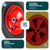 Lot de 4 Roue gonflable robuste 4.80/4.00-8 pour chariot brouette alesage 20mm 400x85mm Rouge - voonot.com