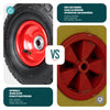 Lot de 4 Roue gonflable robuste 3.50-4 pour chariot brouette alesage 16mm 260x85mm metal Noir/Rouge - voonot.com
