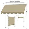 Auvent retractable manuel sans percage 250cm beige - voonot.com