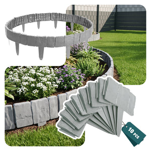 Bordure de jardin plastique PP imitation pierre 2.5m gris clair - voonot.com