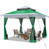 Tonnelle de jardin exterieure pliable avec moustiquaire Pop up 3.6x3.6m vert - voonot.com