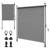 Store vertical sans percage extensible exterieur 200x310cm polyester gris - voonot.com
