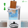 Balai microfibre et Seau Essoreur avec 6 serpillères Réutilisables Balai Plat Double compartiment gris - voonot.com