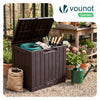 Coffre de Rangement Exterieur 126L en PP avec Système de Verrouillage 56x44x53CM Marron - voonot.com