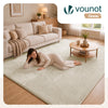 Tapis de salon poils ras doux antiderapant 200x300cm uni beige - voonot.com