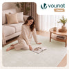 Tapis de salon poils ras doux antiderapant 160x230cm uni crème - voonot.com