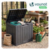 Coffre de Rangement Exterieur 126L en PP avec Système de Verrouillage 56x44x53CM Anthracite - voonot.com