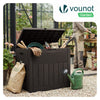 Coffre de Rangement Exterieur 126L en PP 56x43x53CM Style Bois Marron - voonot.com