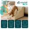 Escalier pour chien et chat en mousse haute densite et housse lavable 57x40x40cm beige - voonot.com