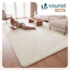 Tapis de salon poils ras doux antiderapant 240x340cm uni crème - voonot.com