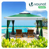 Tonnelle de jardin exterieure pliable avec moustiquaire 3.6x3.6m vert - voonot.com