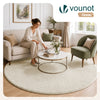 Tapis de salon poils ras doux antiderapant ф200cm uni beige - voonot.com