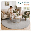 Tapis de salon poils ras doux antiderapant ф200cm uni gris - voonot.com