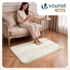 Tapis de salon poils ras doux antiderapant 80x150cm uni crème - voonot.com