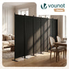 Paravent interieur separateur 6 panneaux autoportant pliable 340 x 30 x 164 cm Anthracite - voonot.com