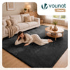 Tapis de salon poils ras doux antiderapant 200x300cm uni anthracite - voonot.com
