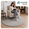 Tapis de salon poils ras doux antiderapant ф120cm uni gris - voonot.com