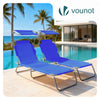 Lot de 2 chaise longue pliante avec pare soleil bleu - voonot.com