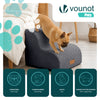 Escalier pour chien et chat en mousse haute densite et housse lavable 40x40x30cm gris - voonot.com