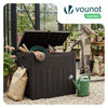 Coffre de Rangement Exterieur 126L en PP 56x43x53CM Style Polyrotin Marron - voonot.com