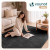 Tapis de salon poils ras doux antiderapant 160x230cm uni anthracite - voonot.com