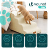 Escalier pour chien et chat en mousse haute densite et housse lavable 72x40x50cm beige - voonot.com