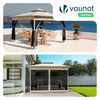 Tonnelle de jardin exterieure pliable avec moustiquaire Pop up 3.6x3.6m beige - voonot.com