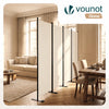 Paravent interieur separateur 4 panneaux autoportant pliable 228 x 30 x 164 cm Beige - voonot.com