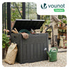 Coffre de Rangement Exterieur 126L en PP 56x43x53CM Style Polyrotin Noir - voonot.com