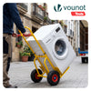 Diable pliant chariot de transport avec roue pneumatique charge 200kg jaune - voonot.com