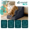 Escalier pour chien et chat en mousse haute densite et housse lavable 57x40x40cm gris - voonot.com