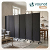Paravent interieur separateur avec roue 6 panneaux autoportant pliable 340 x 30 x 171 cm Anthracite - voonot.com